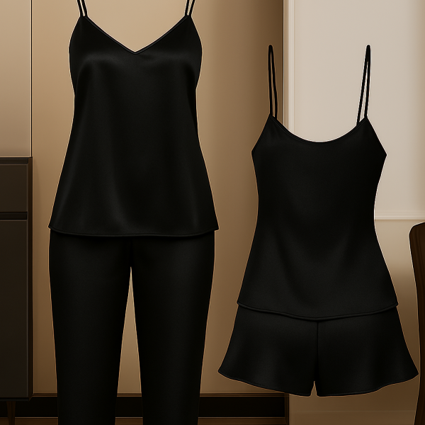 3-piece Satin Sleepwear Set For Women