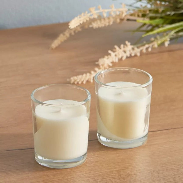 Set of 2 Scented Aromatherapy Candles with Glass for Home and Office Decoration