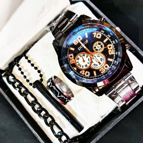 Pack Of 4 /Only Watch Top Fashion Men's Business Watch Deal