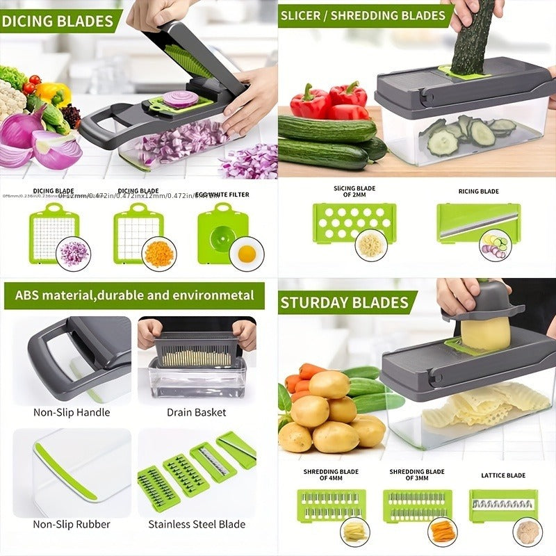 Multifunctional Vegetable Chopper Slicer Shredder
