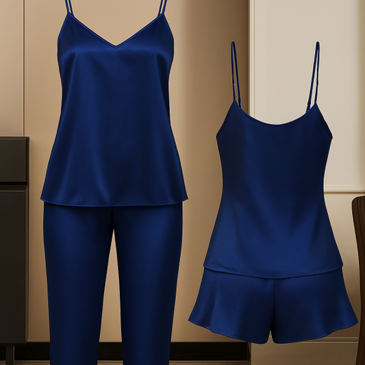 3-piece Satin Sleepwear Set For Women