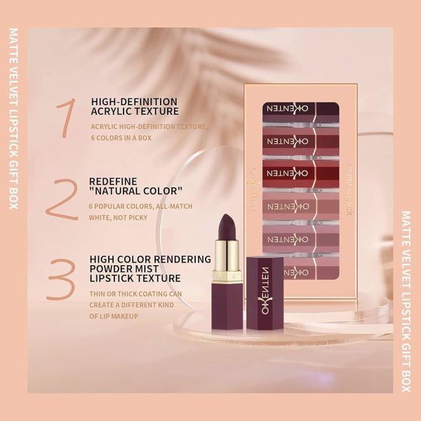 6 Pcs High Pigmented Lipstick Pack – Creamy Formula
