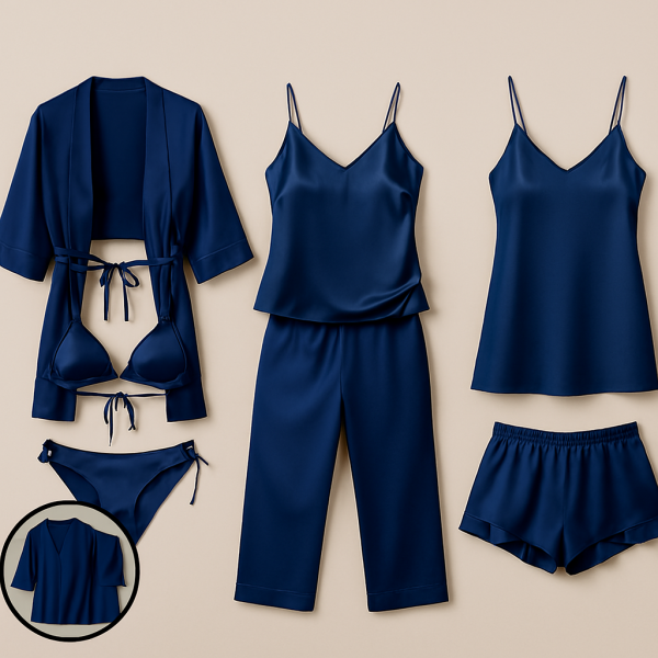 7-Piece Luxury Satin Sleepwear & Lingerie Set For Women