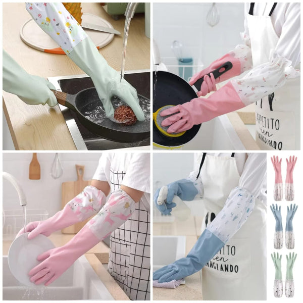 Extra Long Washing / Cleaning Waterproof Rubber Gloves