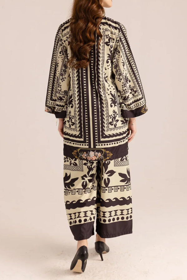 Graceful Co-ord For Girls Set Black & White Combo