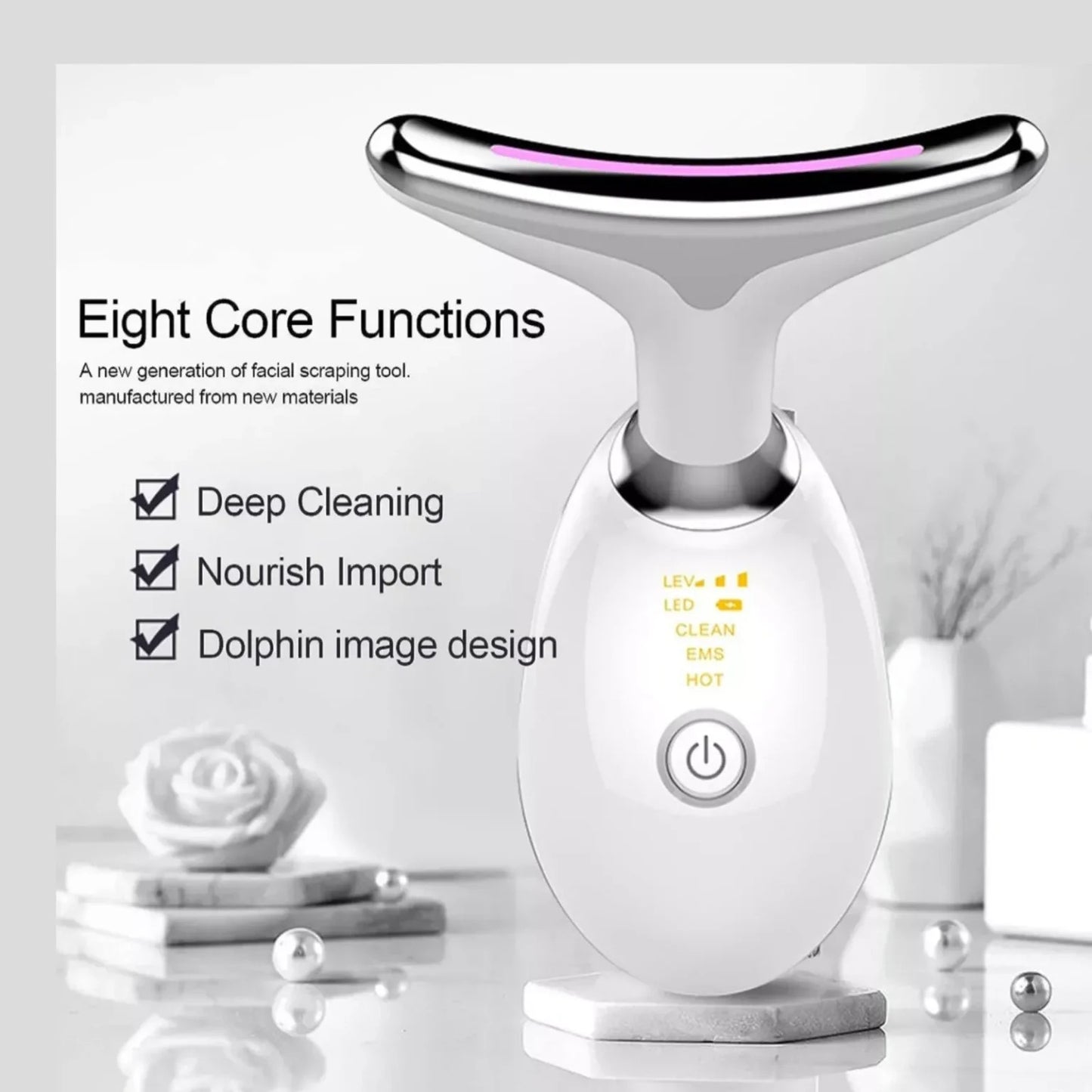 3 in 1 LED Face & Neck Massager – Anti-Wrinkle Skin Tightening Tool