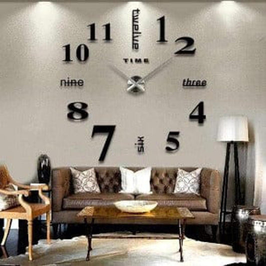 EVENTO Wall Clock 3D 24 inches Wooden DIY Design Decoration for home, office, gift