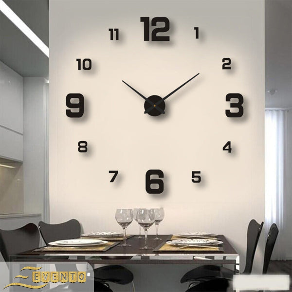 EVENTO Wall Clock 3D 24 inches Wooden DIY Design Decoration for home, office, gift