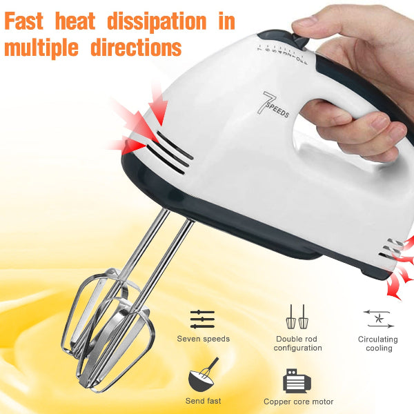 Electric Hand Mixer with 7-Speed Levels