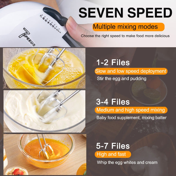 Electric Hand Mixer with 7-Speed Levels