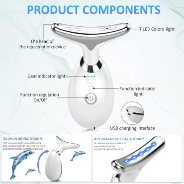 3 in 1 LED Face & Neck Massager – Anti-Wrinkle Skin Tightening Tool
