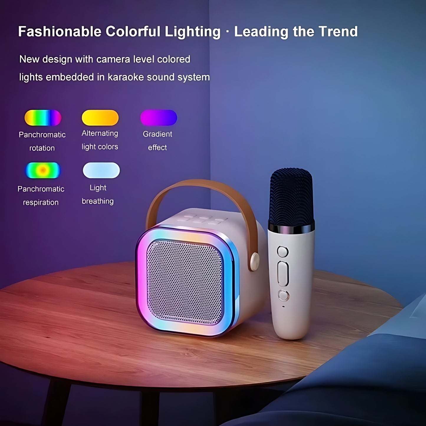 Sixonic K12 Portable RGB Wireless Bluetooth Wireless Microphone & Speaker