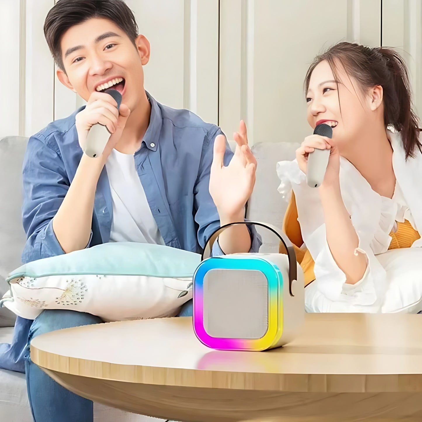 Sixonic K12 Portable RGB Wireless Bluetooth Wireless Microphone & Speaker