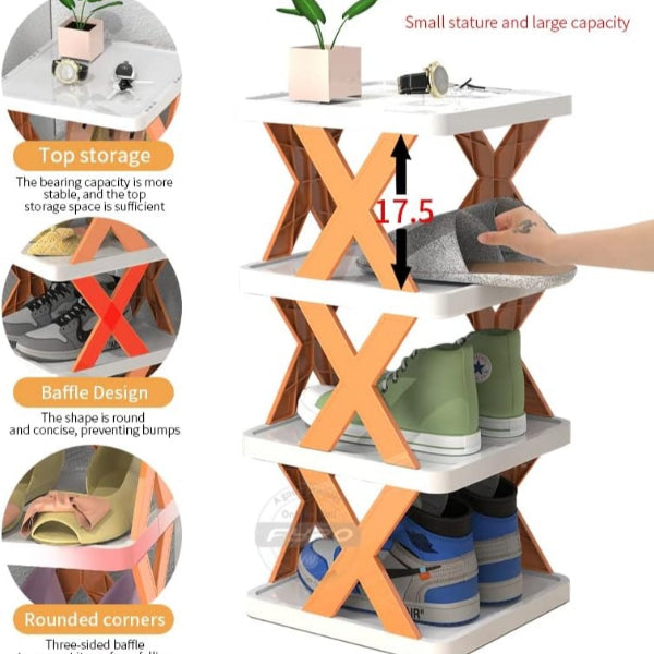 5-Layer Multi-Functional X Rack – Space-Saving Organizer Shelf for Home