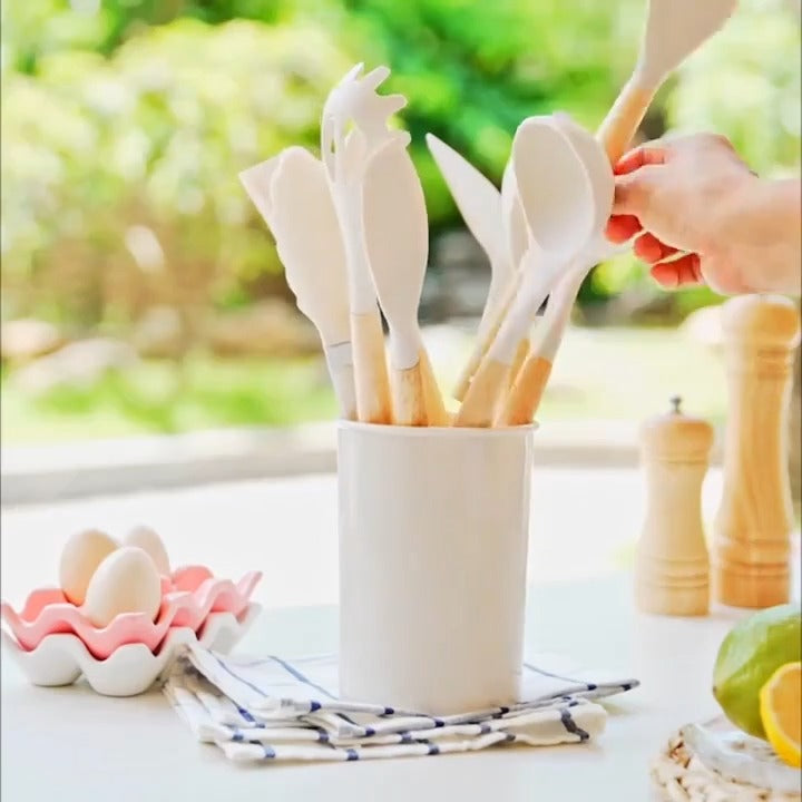 12 Pcs Silicone Cooking Utensils Kitchen Utensil Set